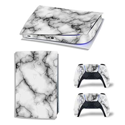 Glossy Protective Vinyl Decal Skin/Stickers Wrap Cover Haut für PS5 Skin Sticker Full Body für Playstation 5 Konsole und 2 Controller (CD-Version, Camouflage Marble) von 通用