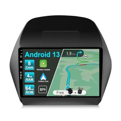 JOYX Autoradio Android 13 Passt für Hyundai IX35 (2010-2017) - [4G+64G] - Eingebaut DSP/Carplay/Android Auto - LED Kamera MIC KOSTENLOS - 10.1 Zoll 2 Din - Mit Lenkradsteuerung 4G WiFi Bluetooth DAB von 通用