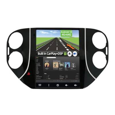 YUNTX Android 12 Autoradio für VW Tiguan 2010-2016-4G+64G-[Eingebautes CarPlay/Android Auto/DSP/GPS] -Kostenlose Kamera-Unterstützung DAB/Lenkradkontrolle/360 Camera/GPS/2 din/USB von 通用