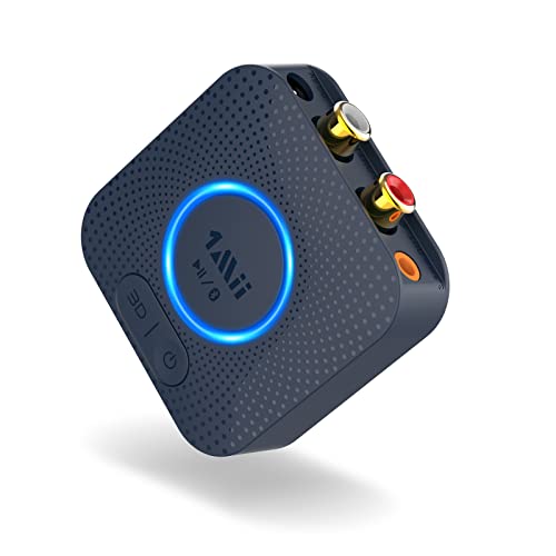 1Mii B06HD Bluetooth 5.0 Empfänger, aptX HD Low Latency HiFi Wireless Audio Adapter mit 3D Surround, 3,5 mm & Cinch-Eingang, Bluetooth Audio Receiver für Lautsprecher Stereoanlage, 15 Hrs Spielzeit von 1Mii