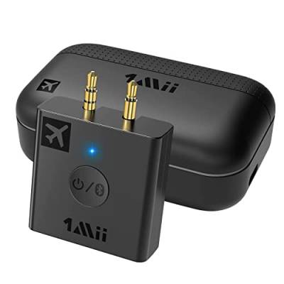 1Mii Flugzeug Bluetooth 5.3 Adapter für Kopfhörer, 30Hrs Spielzeit Drahtlos Audio Transmitter mit Ladekoffer zur Verwendung in Flugzeugen, Fitnessstudios, Spielkonsolen von 1Mii