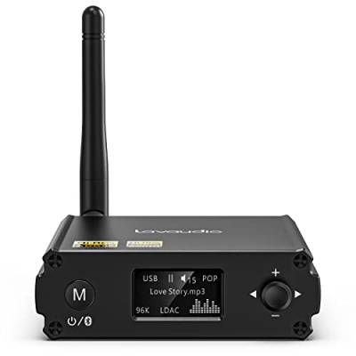 1Mii Hi-Fi Bluetooth Musik Receiver, Bluetooth 5.1 Empfänger mit audiophilem DAC/LDAC/AptX HD/Low Latency, Drahtloser Audio-Adapter für Stereoanlage, Verstärker, Optischen/RCA-Ausgängen -DS220 von 1Mii