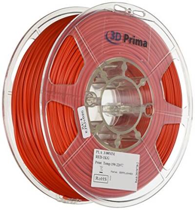 PrimaPLA™ Filament für 3D Drucker - PLA - 3mm - 1 kg spool - Rot von 3D Prima