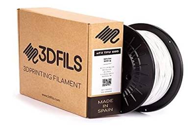 3DFILS Flexibles Filament für 3D-Drucker eFil TPU 60D / 1.75 mm/500 g/Weiß von 3DFILS