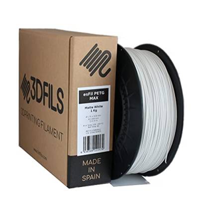 3DFILS - PETG Filament Weiß matt für 3D-Drucker (1,75 mm / 1 kg, Mattweiß) von 3DFILS