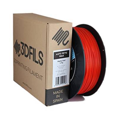 3DFILS - PETG Filament für 3D-Drucker (1,75 mm / 1 kg, mattrot) von 3DFILS