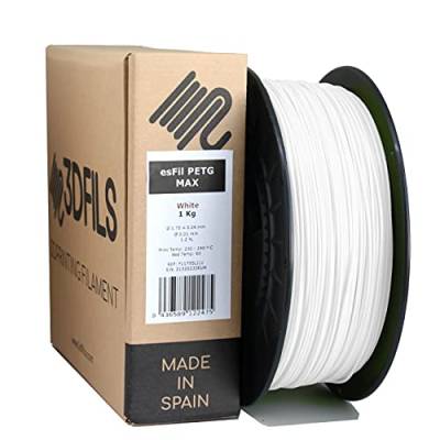 3DFILS - PETG Filament weiß für 3D-Drucker (1,75 mm / 1 kg, weiß) von 3DFILS