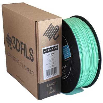 3DFILS - PLA Filament für 3D-Drucken ESFil PLA MAX: 1,75 mm, 1 kg, Mintgrün von 3DFILS
