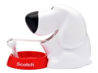 Scotch Magic 810-DOG – Abroller mit Büroklebeband – handgehalten – 19 mm x 8,89 m – weißer Abroller, matttransparentes Klebeband von 3M