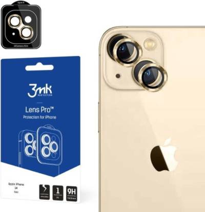 Kameraglas für iPhone 14 Plus 9H 3mk Lens Protection Objektiv der Pro-Serie - Gold (5903108484114) von 3MK