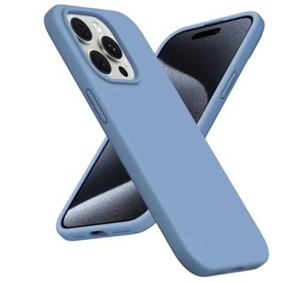 ACRONIX Hülle Kompatibel mit iPhone 15 Pro Max(6,7"),Case mit innem Soft Microfaser Tuch Futter,Ultra Dünn Stoßfester Kratzfestem Handyhülle [Kompletter Schutz]-Französisch Blau von ACRONIX