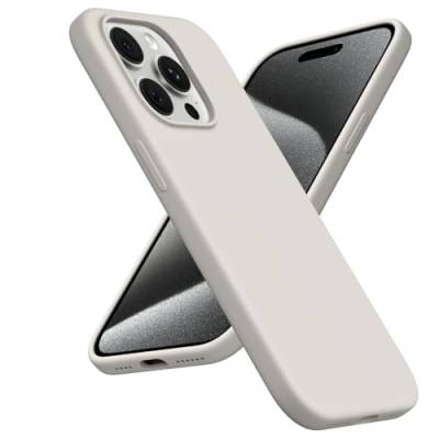ACRONIX Hülle Kompatibel mit iPhone 15 Pro Max(6,7"),Case mit innem Soft Microfaser Tuch Futter,Ultra Dünn Stoßfester Kratzfestem Handyhülle [Kompletter Schutz]-Steingrau von ACRONIX