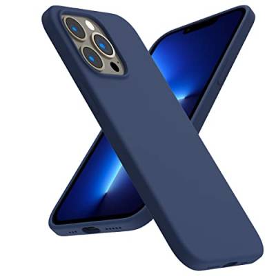 ACRONIX Hülle für iPhone 13 Pro (6,1"), Liquid Silicone Case Kompatibel mit iPhone 13 Pro,Soft Ultimative Touch,Mikrofaserfutter, 3-Layer Struktur Schutzhülle Rundumschutz-Schwarz-Marineblau von ACRONIX