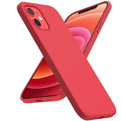 ACRONIX Liquid Silicone Case Kompatibel mit iPhone 12/ iPhone 12 Pro Hülle (6,1"), Hochwertiges Silikon, Ultimative Touch,Rundumschutz Handyhülle,3-Layer Struktur Schutzhülle-Rot von ACRONIX
