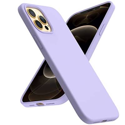ACRONIX Liquid Silicone Case Kompatibel mit iPhone 12 Pro Max Hülle (6,7"), Hochwertiges Silikon, Ultimative Touch,Rundumschutz Handyhülle,3-Layer Struktur Schutzhülle-Licht Lila von ACRONIX