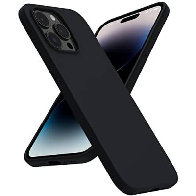 ACRONIX Liquid Silicone Case Kompatibel mit iPhone 14 Pro Max Hülle (6.7"), Ganzkörperschutz Silikon Hülle,Ultra Dünn Stoßfester kratzfestes weiches Mikrofaserfutter Handyhülle-Schwarz von ACRONIX