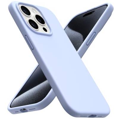 ACRONIX Liquid Silicone Hülle Kompatibel mit iPhone 15 Pro(6,1"),Liquid Silicone Case mit innem Soft Microfaser Tuch Futter,Ultra Dünn Stoßfester Kratzfestem Handyhülle [Kompletter Schutz]-Babyblau von ACRONIX