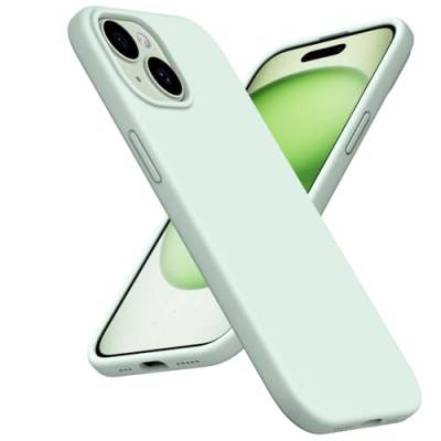 ACRONIX Silikon Hülle Kompatibel mit iPhone 15(6,1"),Liquid Silicone Case mit innem Soft Microfaser Tuch Futter,Ultra Dünn Stoßfester Kratzfestem Handyhülle-Grün von ACRONIX