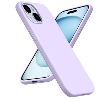 ACRONIX Silikon Hülle Kompatibel mit iPhone 15(6,1"),Liquid Silicone Case mit innem Soft Microfaser Tuch Futter,Ultra Dünn Stoßfester Kratzfestem Handyhülle-Pastellflieder von ACRONIX