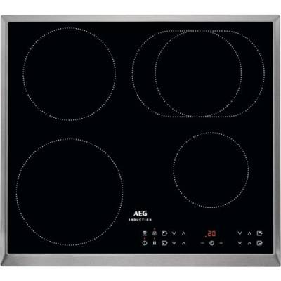 AEG IKB6431AXB Autarkes Kochfeld/Induktion/Hob²Hood / 60 cm/Edelstahlrahmen / 4 Kochzonen/Powerfunktion/Kindersicherung von AEG