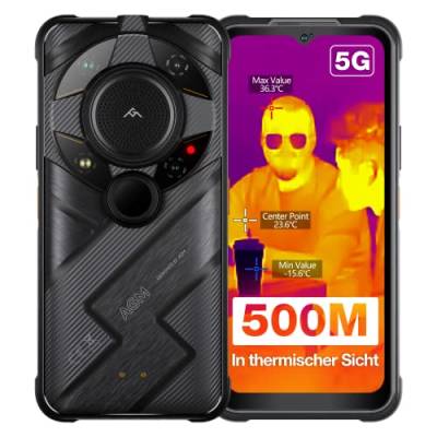 AGM G2 Guardian Outdoor Smartphone ohne Vertrag 5G mit Wärmebild Monokular 500 Meter, Handy mit Wärmebildkamera 256 * 192 Autofokus 10mm Objektiv, 12+256GB 6.58" FHD 108 MP Schwarz von AGM