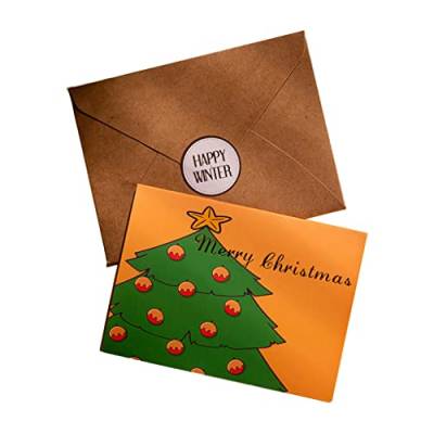 6 x Frohe Weihnachten Grußkarten Postkarten Einladungen mit Umschlag Karten Weihnachtsgrußkarten für Kinder von AGONEIR