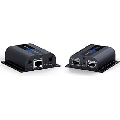 AGPTEK LKV372PRO 60m HDMI Extender mit 2 HDMI-Ausgänge über Einziges CAT6/6a/7 Ethernet Kabel (1080p 3D, IR-Fernbedienung, Loop-out, 20-60KHz Frequenzbereich) von AGPTEK