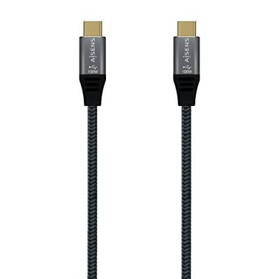 AISENS - A107-0634 - USB 3.2 Gen2x2 Kabel 20Gbps 5A 100W, Typ USB-C/M-USB-C/M, Grau, 2m von AISENS