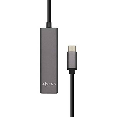AISENS – A109-0403 – HUB USB 3.1 USB-C Stecker auf 4 TIPO A Buchse, grau, 15 cm von AISENS