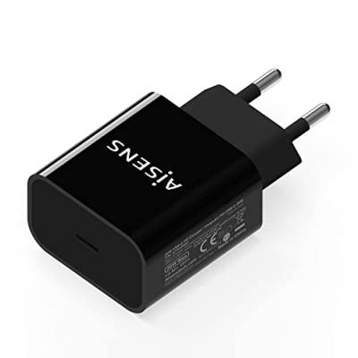 AISENS - A110-0538 - USB-C PD Ladegerät, 20 W, 5 V/3 A, 9 V/2,2 A, 12 V/1,66 A, Schwarz von AISENS