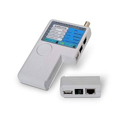 AISENS A142 – 0313 Testeador für Kabel RJ11/RJ12/RJ45 (USB, Koaxial) grau von AISENS