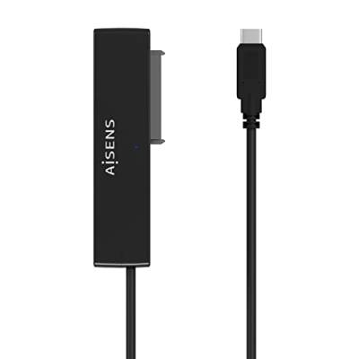 AISENS - ASE-35C02B - Adapter für 2,5 Zoll/3,5 Zoll SATA auf USB-C USB 3.1 GEN1, Schwarz von AISENS