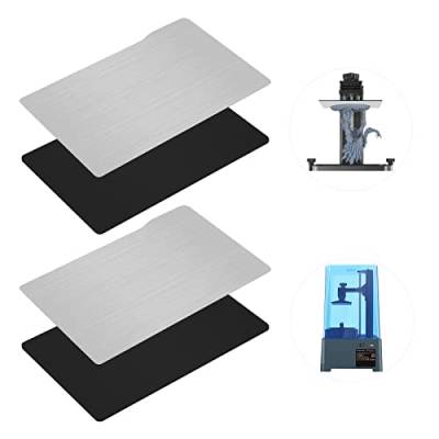 ALAMSCN 2 Stück magnetische flexible Stahlplatte 135 x 80 mm Harz 3D-Druckerplattform kompatibel mit Anycubic Photon/Photon S 3D-Drucker von ALAMSCN