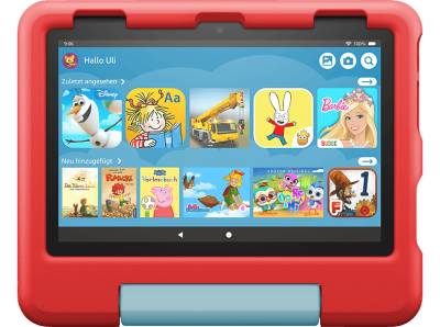 AMAZON Fire HD 8 Kids (2022), Tablet, 32 GB, Zoll, Schwarz, mitgelieferte Hülle in Farbton Rot von AMAZON