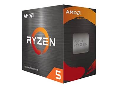 AMD Ryzen 5 5600 Prozessor (Basistakt: 3.5GHz, Max. Leistungstakt: bis zu 4.4GHz, 6 Kerne, L3-Cache 32MB, Socket AM4) 100-100000927BOX, Schwarz von AMD