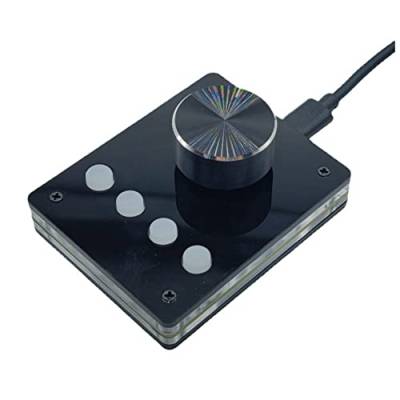 AMIUHOUN 1 Set programmierbare Multimedia-Tastatur für Mini-Makro-Tastatur, Lautstärkeregler (kleine weiße Taste) von AMIUHOUN