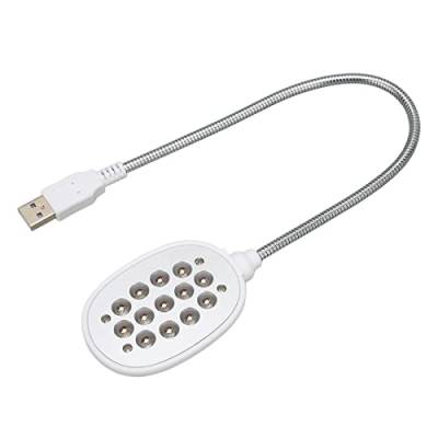 ANGGREK USB-Schwanenhalslicht, 13 LED-Lampenperlen, 360 Grad Flexibel, Augenschutz, USB-Schnittstelle, Breite Anwendungen (Weiss) von ANGGREK