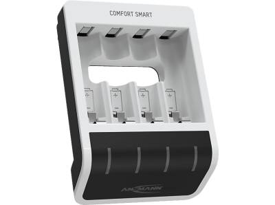 ANSMANN Comfort Smart Ladegerät Universal Ladestrom AAA: 400mA (1-4), AA: 800mA weiß/ schwarz von ANSMANN