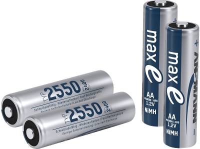 ANSMANN maxE 2550 AA (Mignon) Akku, NiMH, 1.2 Volt, 2400 mAh 4 Stück von ANSMANN