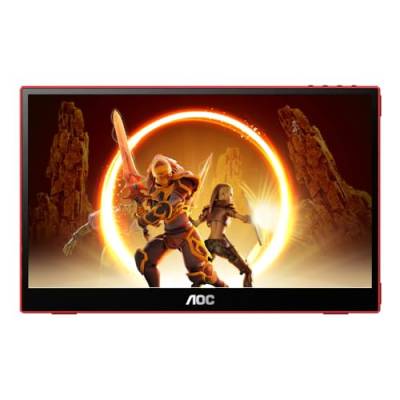 AOC 16G3 - tragbarer 16 Zoll Full HD Gaming Monitor, FreeSync (1920x1080, 144 Hz, MicroHDMI 1.4, USB-C) schwarz-rot von AOC