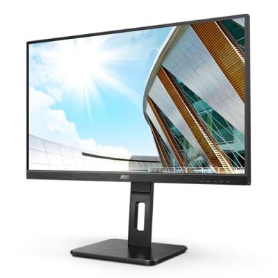 AOC 24P2QM - 24 Zoll FHD Monitor, höhenverstellbar (1920x1080, 75 Hz, VGA, DVI, HDMI, DisplayPort, USB Hub) schwarz von AOC