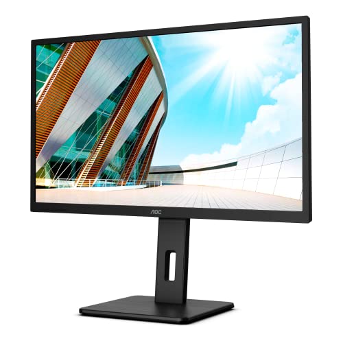 AOC Q32P2 - 32 Zoll QHD Monitor, höhenverstellbar (2560x1440, 75 Hz, HDMI, DisplayPort, USB Hub) schwarz von AOC