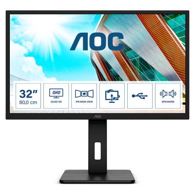 AOC Q32P2 Office Monitor - Höhenverstellung, Lautsprecher von AOC