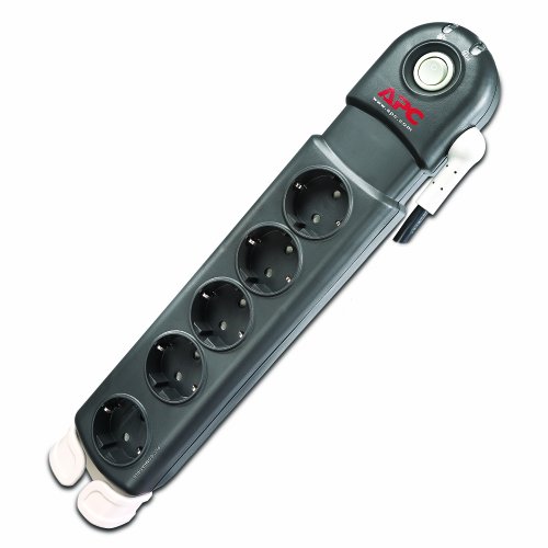APC Surge Protector - Steckdosenleiste mit Überspannungsschutz - 5-fach Stecker Schuko, schaltbar, kompatibel zu PowerLine Adaptern - Farbe: anthrazit - PL5B-DE von APC