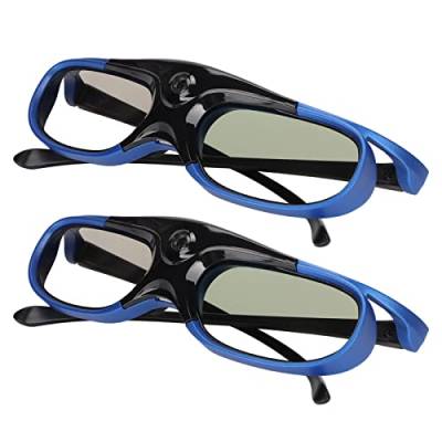 144-Hz-DLP-Link-3D-Brille, Wiederaufladbare Active-Shutter-Brille, Schnelle Verbindung mit DLP-Link-Projektoren, Hervorragende Leistung, Drehung des Linken und Rechten Auges von ASHATA
