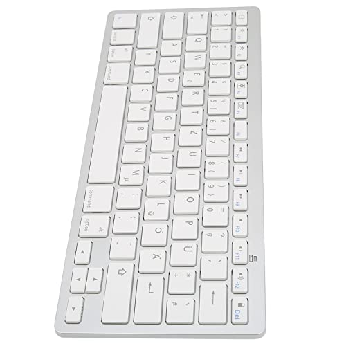 ASHATA Ultraschlanke Kabellose -Tastatur 78 Tasten Universelle Tragbare Kabellose -Tastatur für IOS-Tablet OS X -System (Deutsch) von ASHATA