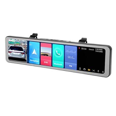 Spiegel Dashcam Rückfahrkamera, 10,6 Zoll Touchscreen Front und Rückfahrkamera HD 1080P Rückfahrbild, 120 ° Weitwinkel, Loop , Einparkhilfe von ASHATA