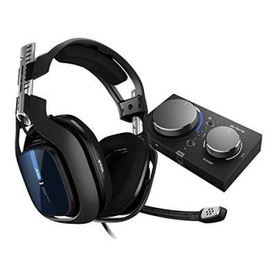 ASTRO Gaming A40 TR, Gaming-Headset mit Kabel, MixAmp Pro TR, ASTRO Audio V2, Dolby Audio, Austauschbares Mikrofon, Game/Voice Balance Control, für PS5, PS4, PC, Mac - Schwarz/Blau von ASTRO Gaming