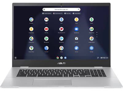 ASUS Chromebook CX1700 (CX1700CKA-BX0035), Chromebook, mit 17,3 Zoll Display, Intel® Celeron®,N4500 Prozessor, 8 GB RAM, 128 eMMC, UHD Graphics, Transparent Silver, Google Chrome OS von ASUS