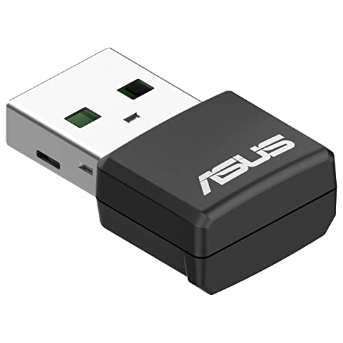 USB-AX55 Nano AX1800 Dual Band WiFi 6 USB Adapter (bis zu 1800 Mbit/s, OFDMA, MU-MIMO, BSS Coloring, 4K UHD-Streaming) von ASUS
